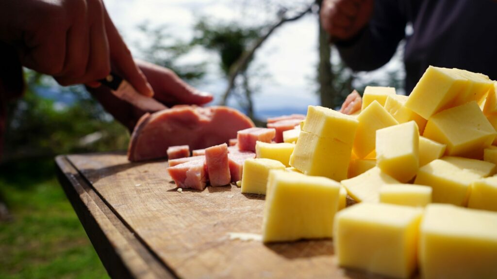 Rica picada luego de nuestra excursión de "lagos 4x4"