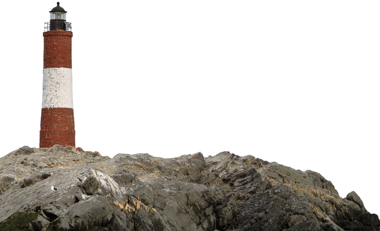 El faro Les Éclaireurs en el Canal Beagle