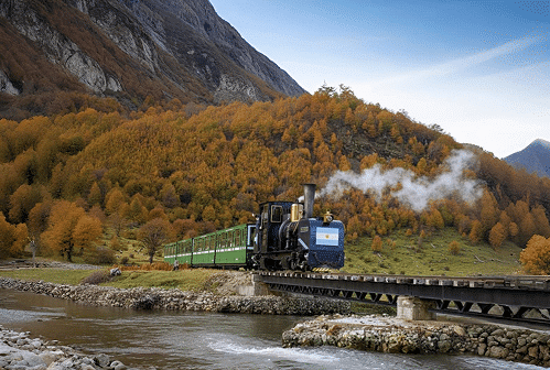 tren del fin del mundo en otoño